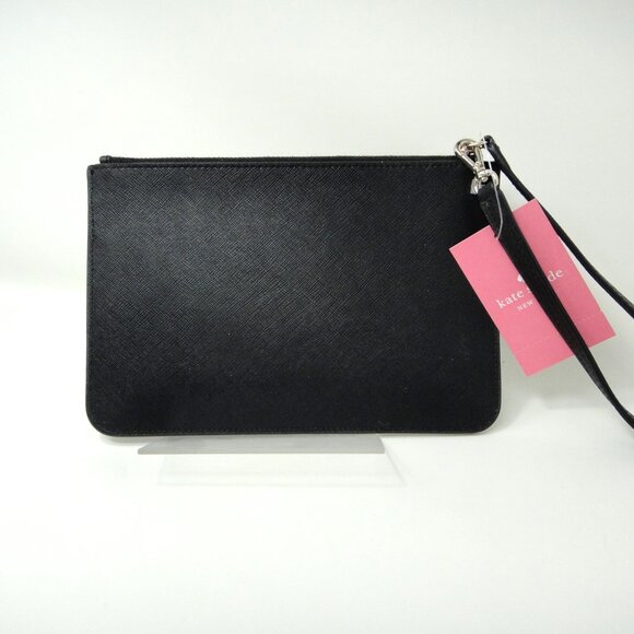 NWT Kate Spade TINIE Black  Leather ZipTop Wristlet Wallet Purse - Picture 4 of 11